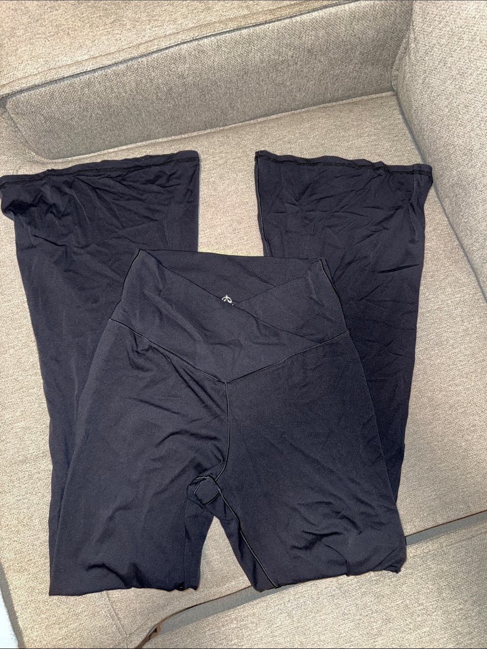 Flared Yoga Pants with Crossover Waistband